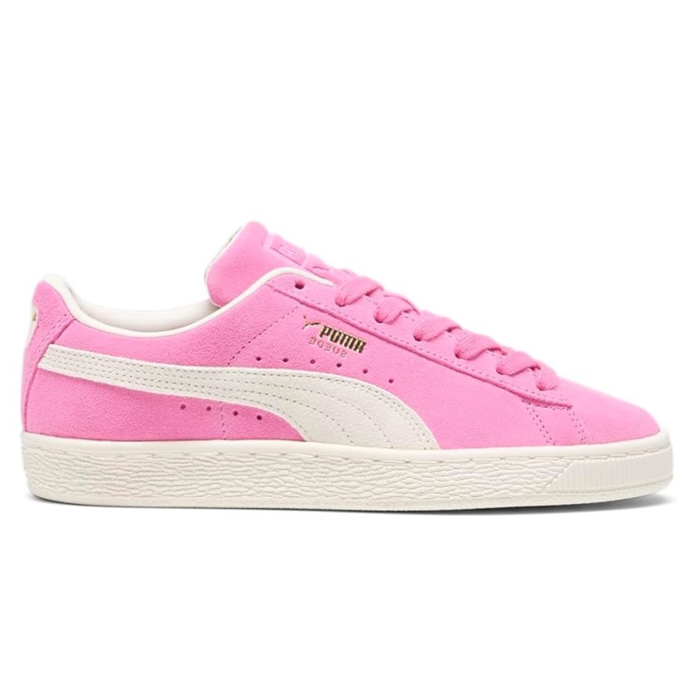 Puma Pink and White Suede Classic Sneakers